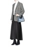 Front View - Click To Enlarge - STELLA MCCARTNEY - 'Falabella' mini crushed velvet chain shoulder tote