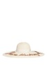 Figure View - Click To Enlarge - EUGENIA KIM - 'Sunny' sequin slogan straw sun hat