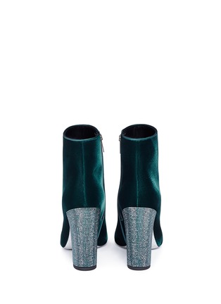 Back View - Click To Enlarge - RENÉ CAOVILLA - Strass pavé heel velvet ankle boots