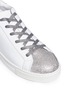 Detail View - Click To Enlarge - RENÉ CAOVILLA - STRASS TOE CAP LAMBSKIN LEATHER SNEAKERS
