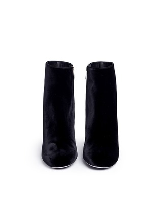 Front View - Click To Enlarge - RENÉ CAOVILLA - Strass pavé heel velvet ankle boots