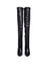 Front View - Click To Enlarge - RENÉ CAOVILLA - Strass trim over-the-knee leather sock boots