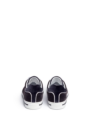 Back View - Click To Enlarge - RENÉ CAOVILLA - Strass toe cap velet sneakers