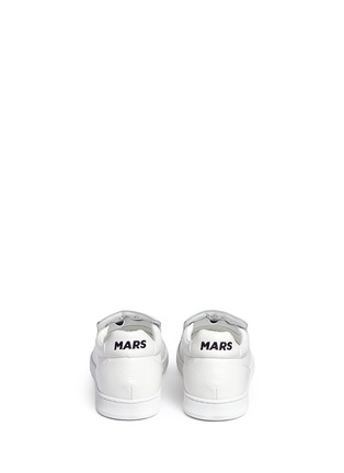 Back View - Click To Enlarge - JOSHUA SANDERS - 'Mars' slogan embroidered leather skate slip-ons