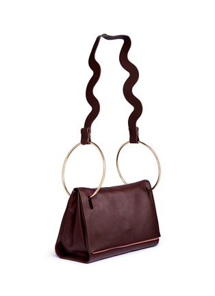 Figure View - Click To Enlarge - ROKSANDA - Wavy strap ring handle leather shoulder bag