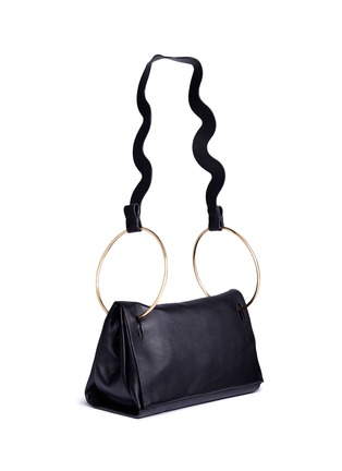 Figure View - Click To Enlarge - ROKSANDA - Wavy strap ring handle leather shoulder bag