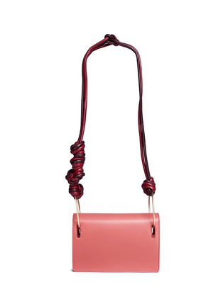 Detail View - Click To Enlarge - ROKSANDA - 'Dia' knotted strap metal ring leather crossbody bag