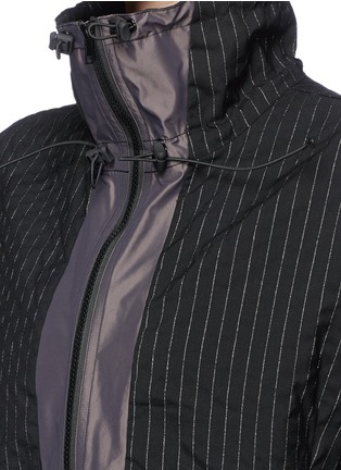Detail View - Click To Enlarge - PARTICLE FEVER - x The Woolmark Company metallic pinstripe panelled windbreaker jacket
