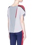Back View - Click To Enlarge - PARTICLE FEVER - x The Woolmark Company snap button shoulder colourblock performance top