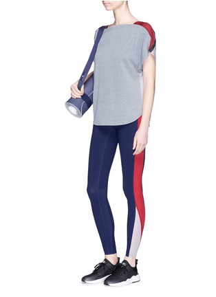 Figure View - Click To Enlarge - PARTICLE FEVER - x The Woolmark Company snap button shoulder colourblock performance top