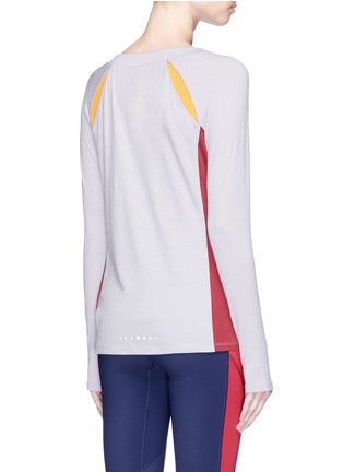 Back View - Click To Enlarge - PARTICLE FEVER - x The Woolmark Company colourblock long sleeve performance top