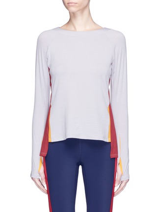 Main View - Click To Enlarge - PARTICLE FEVER - x The Woolmark Company colourblock long sleeve performance top