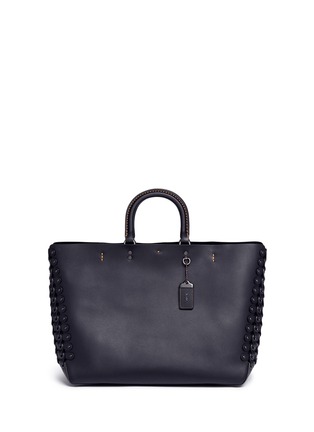 Main View - Click To Enlarge - COACH - 'Rogue' Coach Link panel glovetanned leather tote