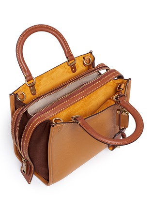 Detail View - Click To Enlarge - COACH - 'Rogue' colourblock suede and leather shoulder bag