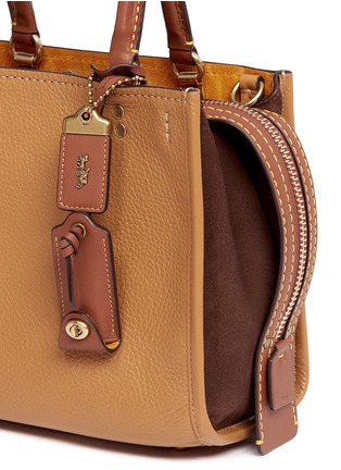  - COACH - 'Rogue' colourblock suede and leather shoulder bag