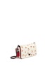 Detail View - Click To Enlarge - COACH - 'Dinky' glitter cherry embossed glovetanned leather crossbody bag