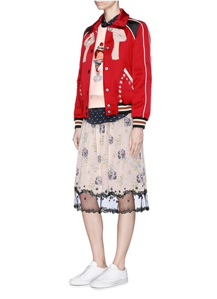 Figure View - Click To Enlarge - COACH - Tulle hem prairie floral and dog print skirt