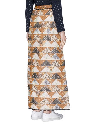 Back View - Click To Enlarge - COACH - Floral quilted patchwork maxi skirt