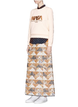 Figure View - Click To Enlarge - COACH - Floral quilted patchwork maxi skirt