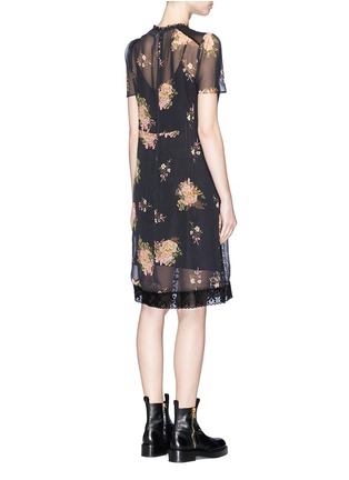 Back View - Click To Enlarge - COACH - Pleated floral print dress