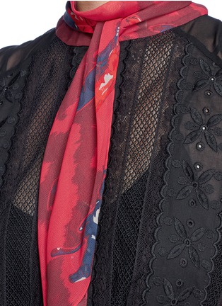 Detail View - Click To Enlarge - COACH - Sequin horse print lace panel peasant dress