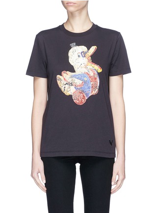 Main View - Click To Enlarge - COACH - Sequin crack effect duck print T-shirt