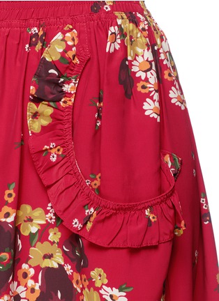 Detail View - Click To Enlarge - COACH - Floral print ruffle peplum midi skirt