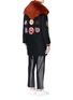 Back View - Click To Enlarge - COACH - Detachable shearling collar military patch melton coat