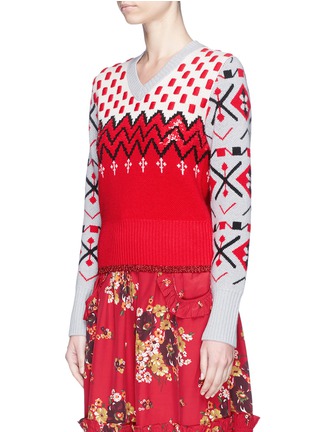 Front View - Click To Enlarge - COACH - Sequin graphic intarsia sweater