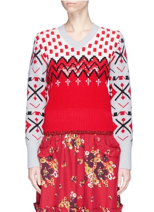 Main View - Click To Enlarge - COACH - Sequin graphic intarsia sweater