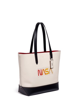 Detail View - Click To Enlarge - COACH - 'Gotham' NASA logo embossed glovetanned leather tote