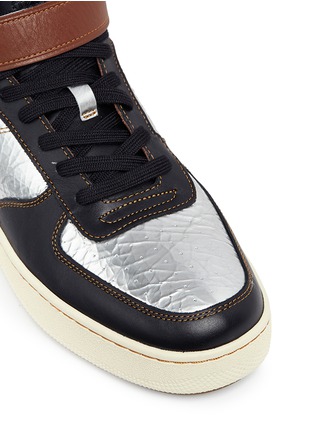 Detail View - Click To Enlarge - COACH - 'C210' NASA patch metallic high top sneakers