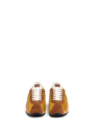 Front View - Click To Enlarge - COACH - 'C122' colourblock satin suede sneakers