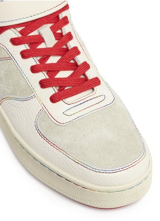 Detail View - Click To Enlarge - COACH - 'C210' rocket patch leather suede high top sneakers