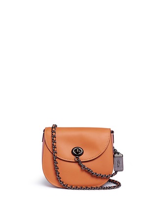 Main View - Click To Enlarge - COACH - 'Turnlock' glovetanned leather saddle bag