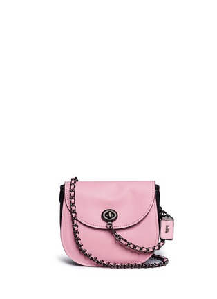 Main View - Click To Enlarge - COACH - 'Turnlock' glovetanned leather saddle bag