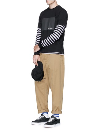 Figure View - Click To Enlarge - 74070 - 'Non' print stripe long sleeve T-shirt