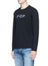 Front View - Click To Enlarge - 74070 - Logo appliqué long sleeve T-shirt
