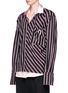 Front View - Click To Enlarge - 10025 - Satin underlay stripe shirt