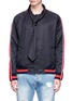 Main View - Click To Enlarge - 10025 - Necktie collar stud bomber jacket