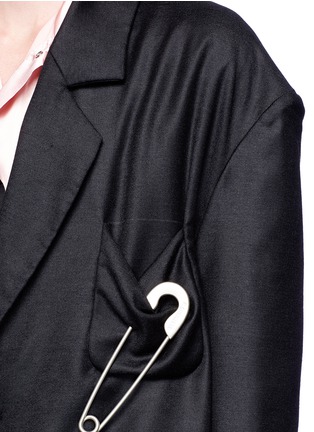 Detail View - Click To Enlarge - 10025 - Safety pin oversized wool soft blazer