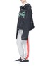 Figure View - Click To Enlarge - 10025 - Cursive print oversized padded denim jacket
