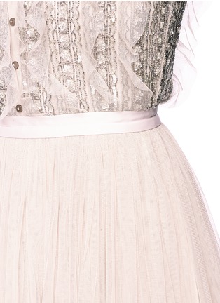 Detail View - Click To Enlarge - NEEDLE & THREAD - 'Jet Frill' embellished sleeveless gown