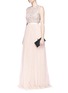 Figure View - Click To Enlarge - NEEDLE & THREAD - 'Jet Frill' embellished sleeveless gown