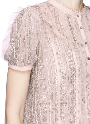 Detail View - Click To Enlarge - NEEDLE & THREAD - 'Jet Frill' embellished blouse