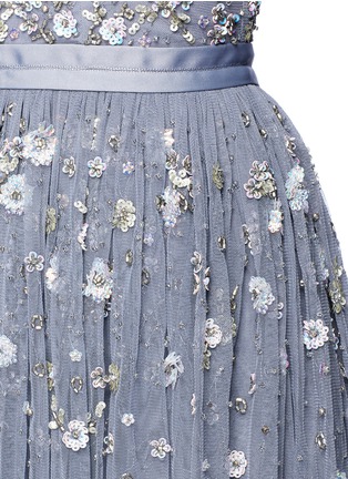 Detail View - Click To Enlarge - NEEDLE & THREAD - 'Comet' floral embellished open back midi dress