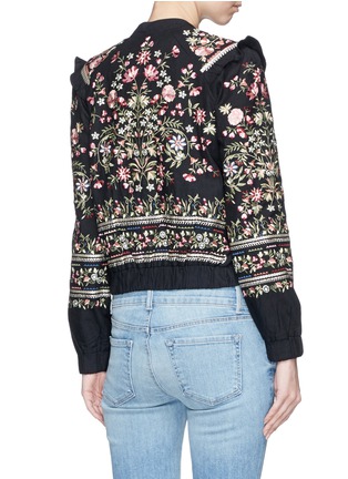 Back View - Click To Enlarge - NEEDLE & THREAD - 'Victorian Folk' floral embroidered bomber jacket