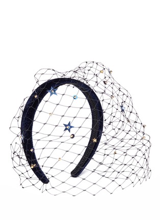 Figure View - Click To Enlarge - PIERS ATKINSON - Star sequin veil velvet headband