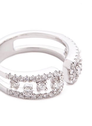 Detail View - Click To Enlarge - LC COLLECTION JEWELLERY - Diamond 18k white gold two row ring