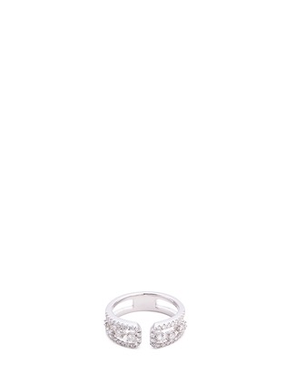 Main View - Click To Enlarge - LC COLLECTION JEWELLERY - Diamond 18k white gold two row ring